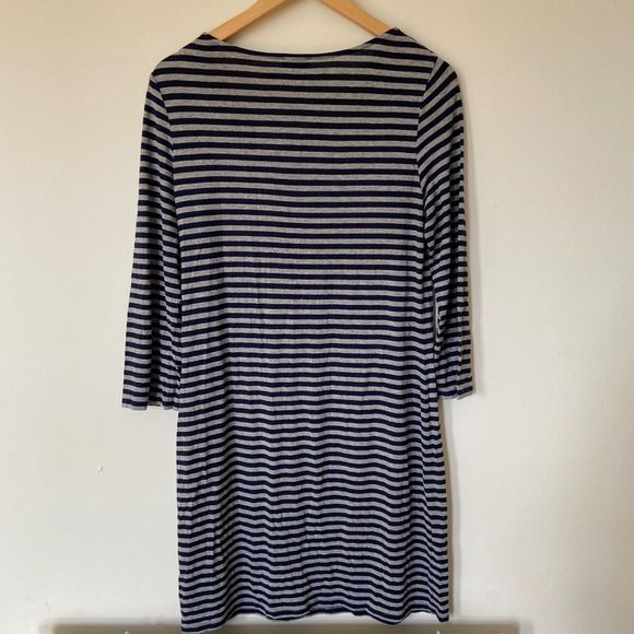Phase Eight Striped Navy Grey Mini Dress/Tunic Size 12 - Picture 6 of 8
